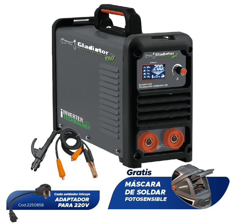 Soldador Inverter Gladiator IE 9200 LCD – 160A / 200A