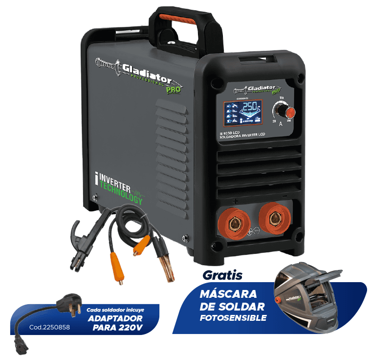 Soldador Inverter Gladiator IE 9250 LCD | 120A / 220A