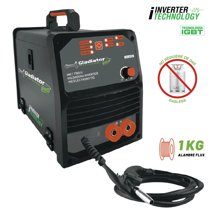 Soldadora Inverter 3 en 1 IMET 7160/2/120 | MIG Gasless + TIG + Electrodo | 160A