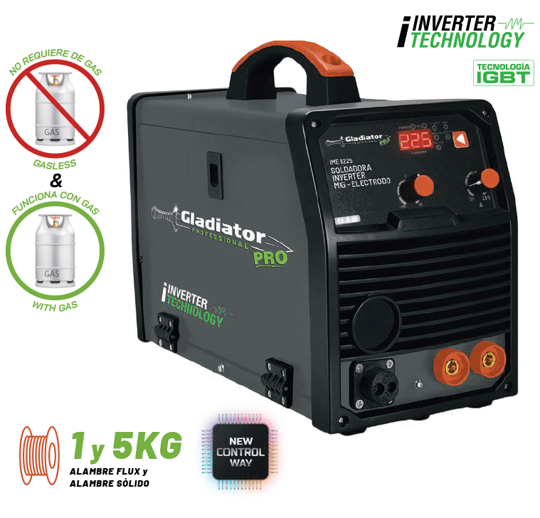 Soldador Inverter 2 en 1 MIG + Electrodo IME 8225/160 BV | 160A-225A